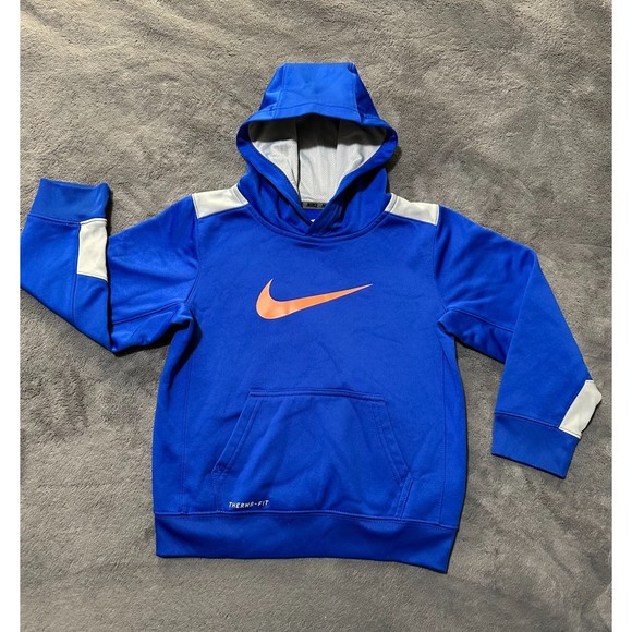 Nike Other - Boys Nike Blue/Gray/Orange Graphic Hoodie (Size: 7)